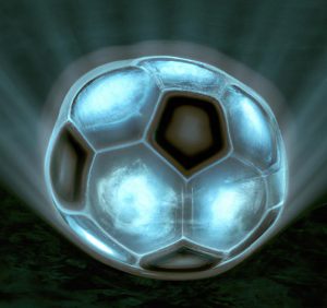 Un ballon déformé suite à un corner