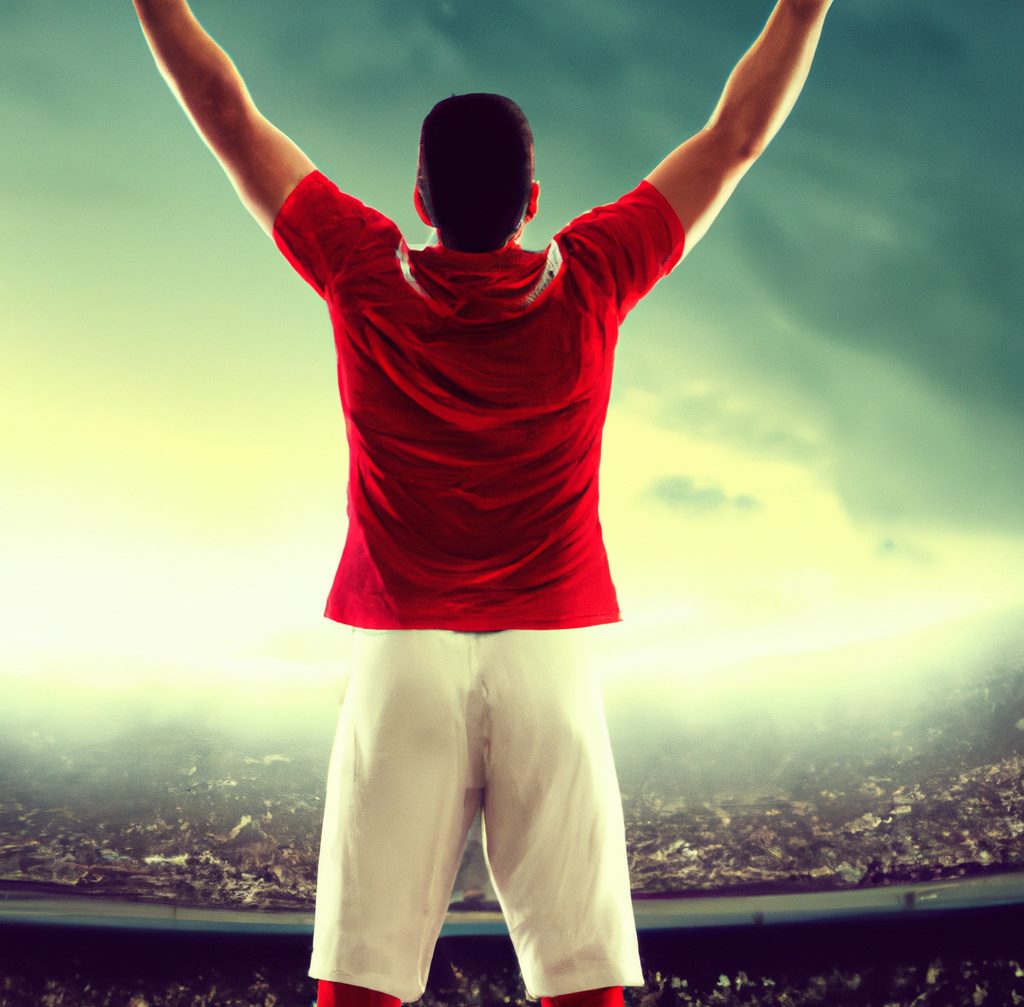 Footballer qui gagne sur un corner